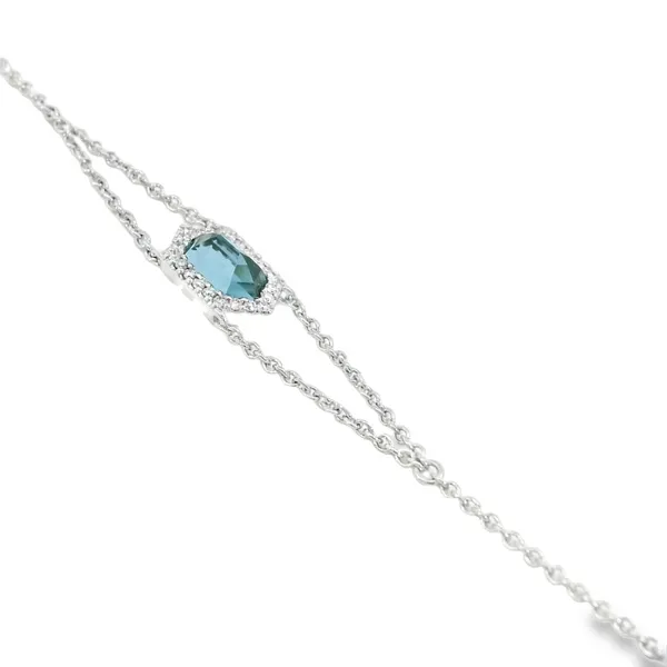 14Kt White London Blue Topaz & Diamond Bracelet Image 2 S&E Jewelers Depew, NY
