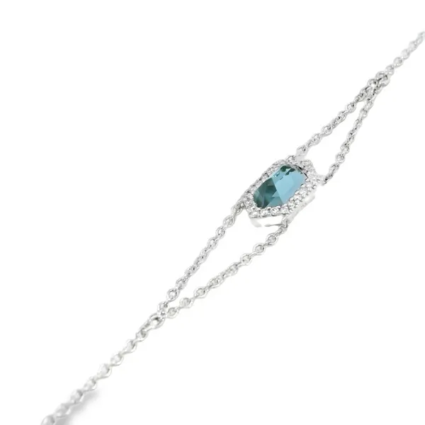 14Kt White London Blue Topaz & Diamond Bracelet Image 3 S&E Jewelers Depew, NY