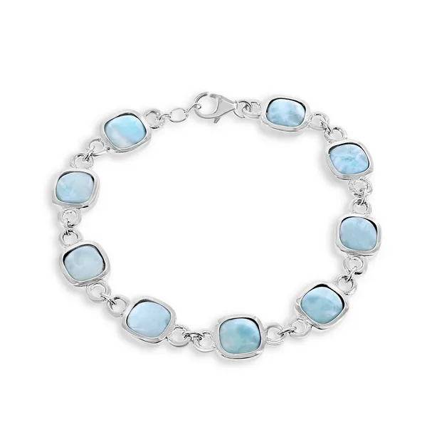 Sterling Silver Square Larimar Bracelet similar item image