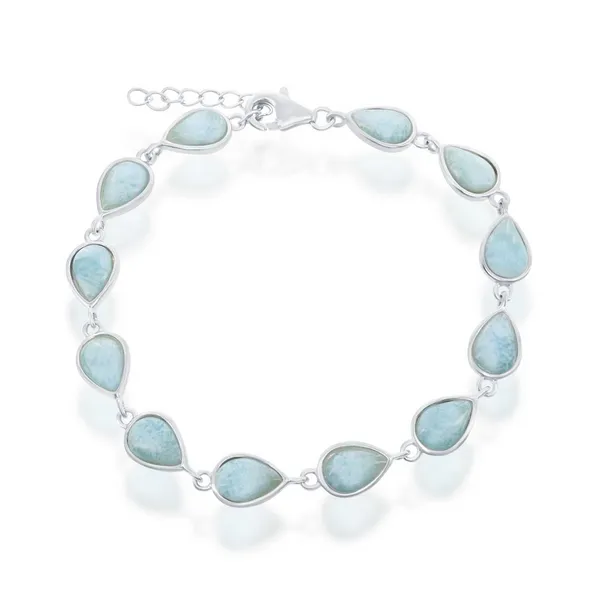 Sterling Silver Pear Larimar Bracelet similar item image