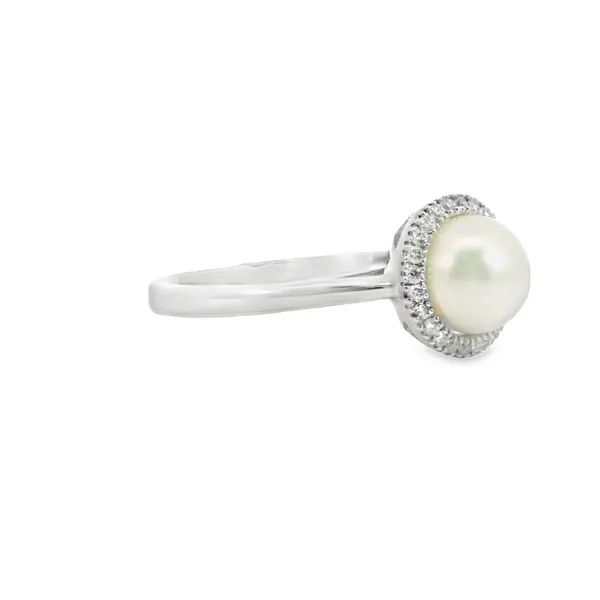 14Kt Yellow Gold Pearl and Diamond Ring Image 2 S&E Jewelers Depew, NY