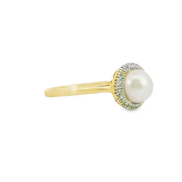 10Kt Yellow Gold Pearl and Diamond Ring Image 2 S&E Jewelers Depew, NY