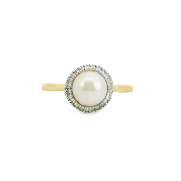10Kt Yellow Gold Pearl and Diamond Ring S&E Jewelers Depew, NY