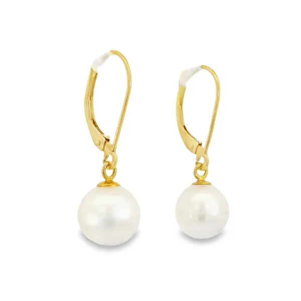 14Kt Yellow Pearl Earrings Image 2 S&E Jewelers Depew, NY