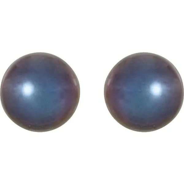 14K Yellow Gold Black Fresh Water Pearl Studs S&E Jewelers Depew, NY