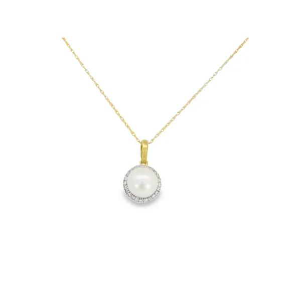 10K Yellow Gold Akoya Pearl and Diamond Necklace S&E Jewelers Depew, NY