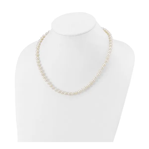 14K White Gold Cultured Pearl Necklace Image 3 S&E Jewelers Depew, NY