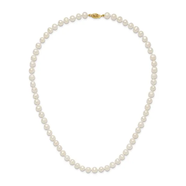 14K White Gold Cultured Pearl Necklace Image 4 S&E Jewelers Depew, NY