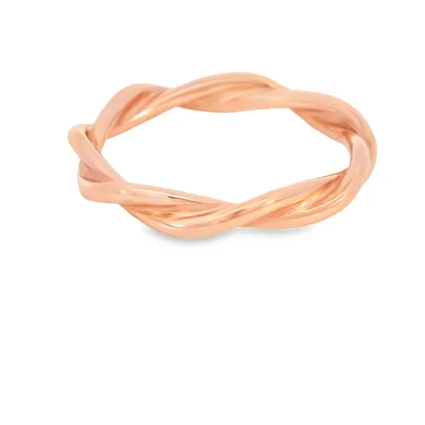 14K Rose Gold Twisted Wedding Band Image 2 S&E Jewelers Depew, NY