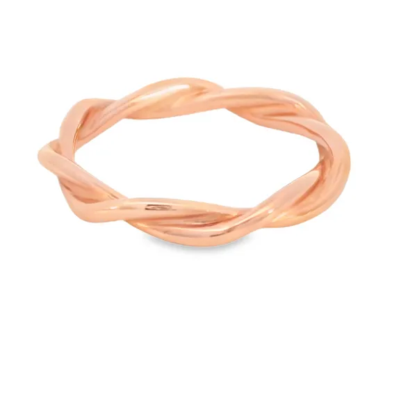 14K Rose Gold Twisted Wedding Band Image 3 S&E Jewelers Depew, NY