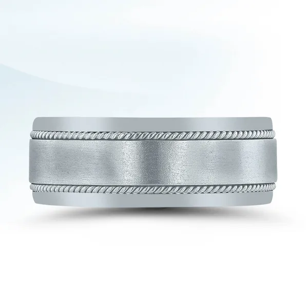 White 14 Karat Satin Men's Wedding Band S&E Jewelers Depew, NY