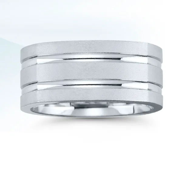 White 14 Karat Granular Men's Wedding Band S&E Jewelers Depew, NY