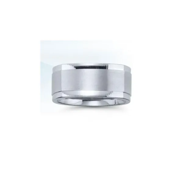 White 14 Karat Satin Men's Wedding Band S&E Jewelers Depew, NY