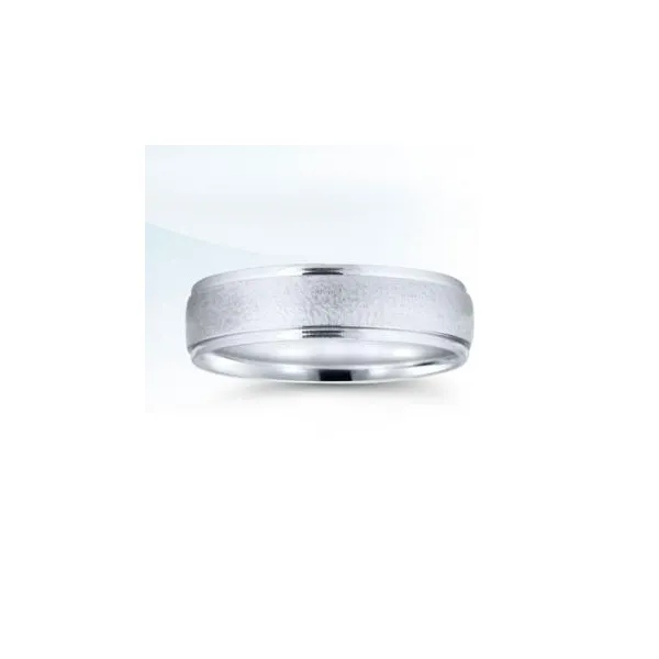 White 14 Karat Men's Satin Wedding Band S&E Jewelers Depew, NY