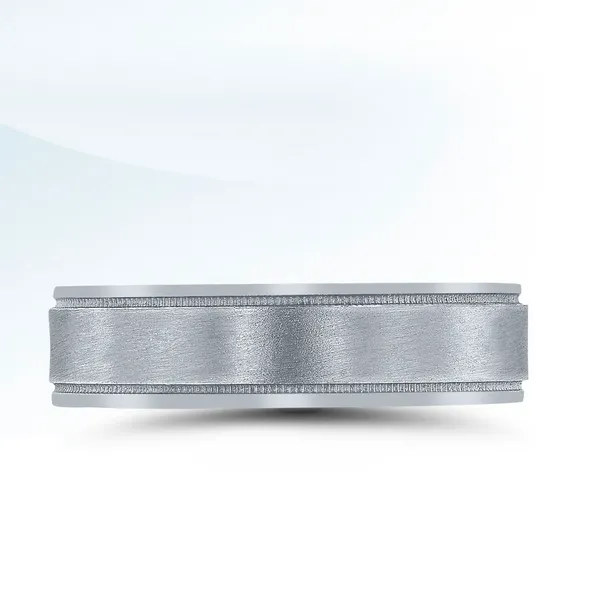 White 18 Karat Men's Satin Wedding Band S&E Jewelers Depew, NY