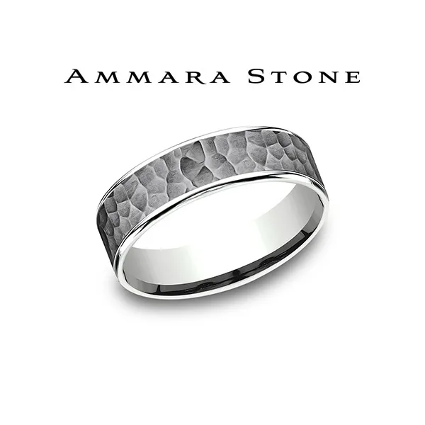 14K White Gold Mens Wedding Band