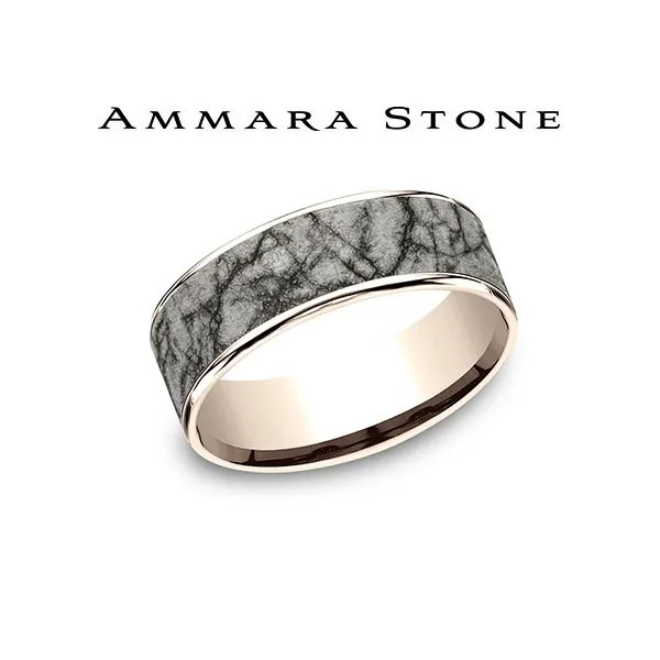 14K Rose Gold Mens Wedding Band