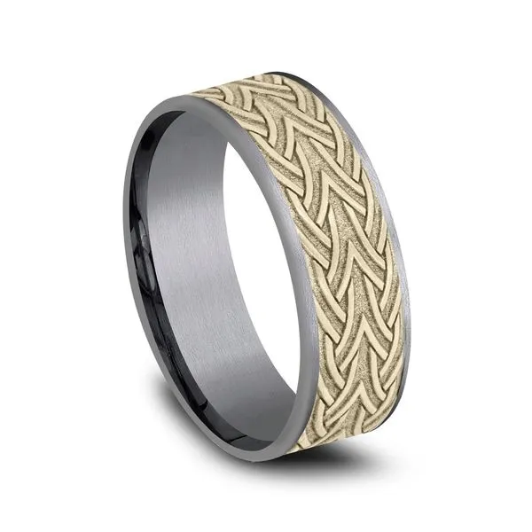 14K Yellow Gold Mens Wedding Band