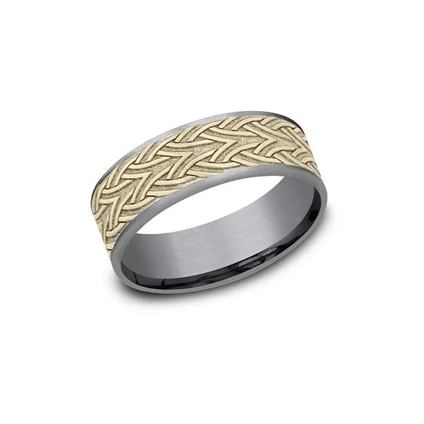 14K Yellow Gold Mens Wedding Band