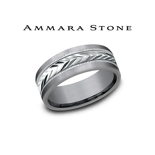14Kt White Gold Mens Wedding Band