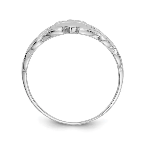 14K White Gold Celtic Infinity Knot Cladagh Ring Image 2 S&E Jewelers Depew, NY