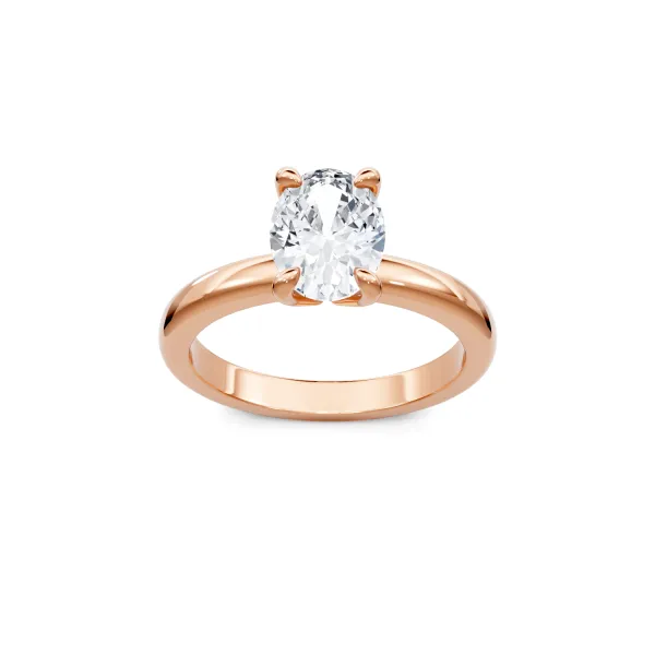 14K Rose Gold Solitaire Mounting for 1.5ct Oval Center S&E Jewelers Depew, NY