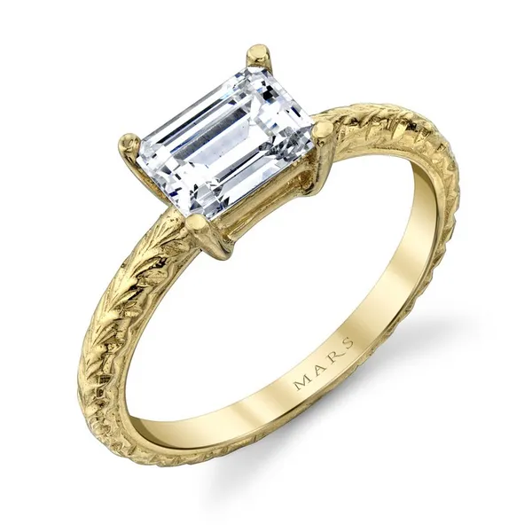 14K Yellow Gold Hand Engraved Diamond Ring Image 3 S&E Jewelers Depew, NY