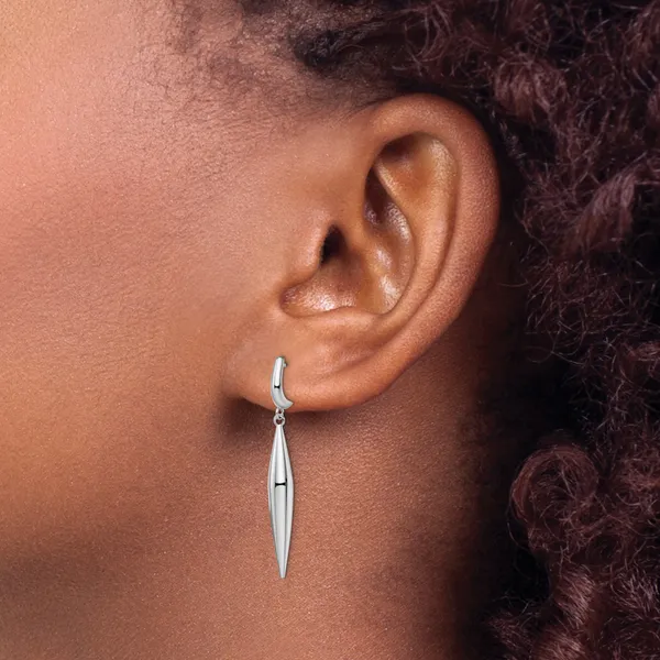 14K White Gold Women's Earrings Image 2 S&E Jewelers Depew, NY