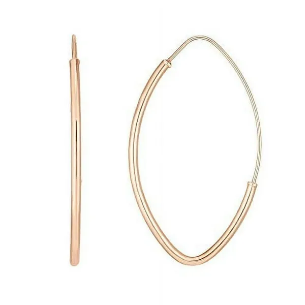 14K Rose Gold Marquise Hoop Earrings S&E Jewelers Depew, NY