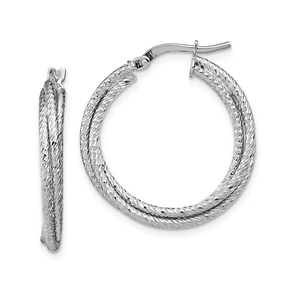 10Kt White Gold Hoop Earrings S&E Jewelers Depew, NY