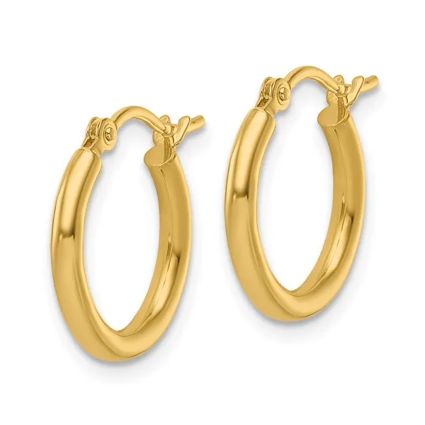 10Kt Yellow Gold Hoop Earrings Image 2 S&E Jewelers Depew, NY