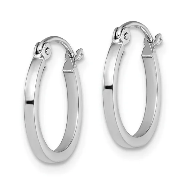 10Kt White Gold Hoop Earrings Image 2 S&E Jewelers Depew, NY