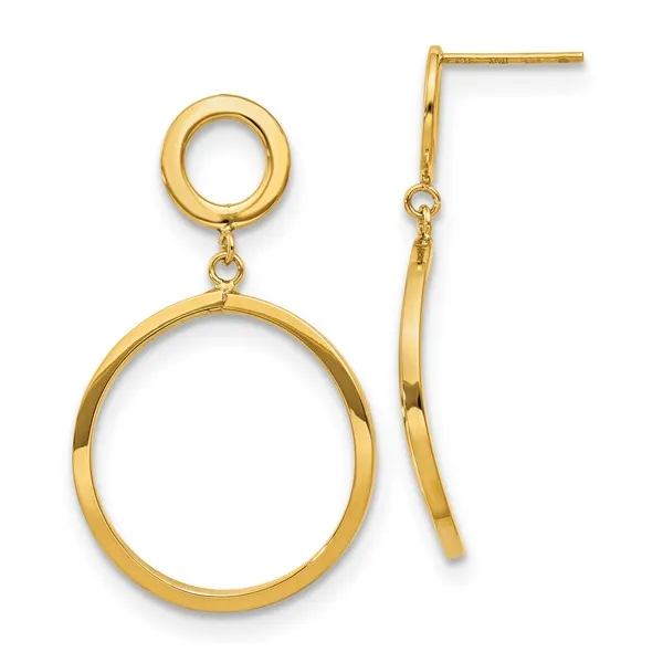 10Kt Yellow Gold Round Post Dangle Earrings S&E Jewelers Depew, NY