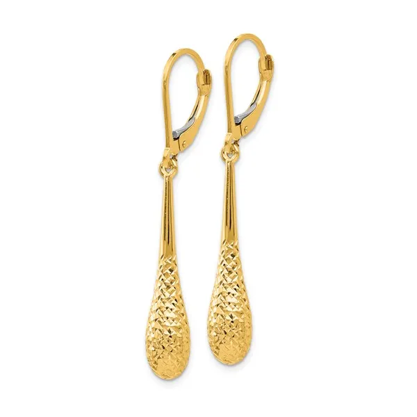10Kt Yellow Gold Leverback Earrings Image 2 S&E Jewelers Depew, NY