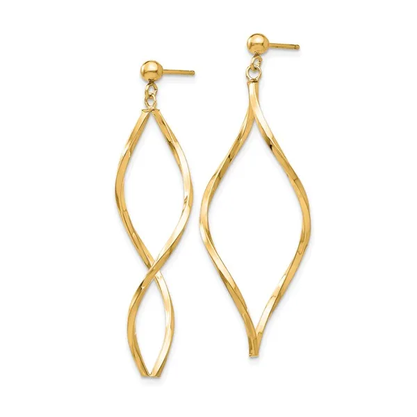 10Kt Yellow Gold Twisted/Dangle Earrings Image 2 S&E Jewelers Depew, NY