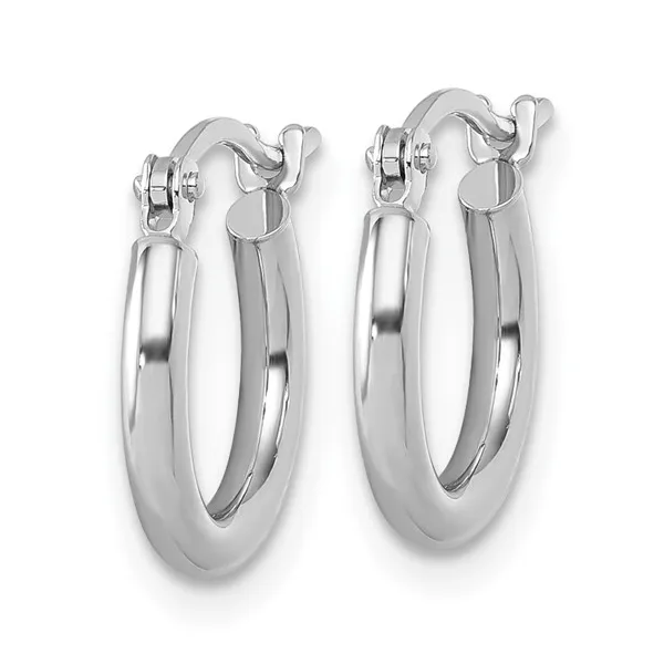 10Kt White Gold Hoop Earrings Image 2 S&E Jewelers Depew, NY