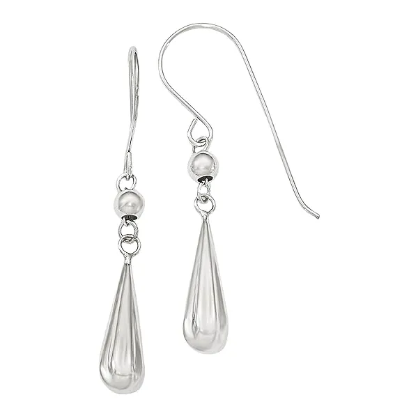 14Kt White Gold Puffed Teardrop Earrings S&E Jewelers Depew, NY