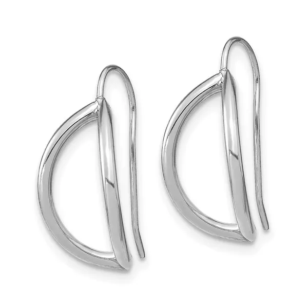 14Kt White Gold French Wire Earrings Image 2 S&E Jewelers Depew, NY