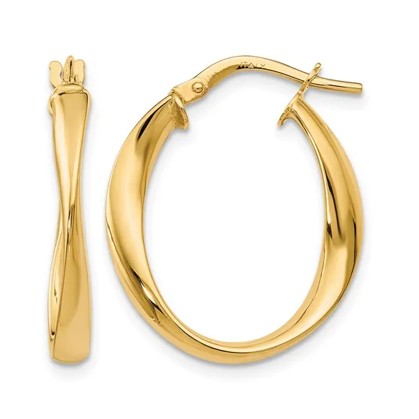 10Kt Yellow Polished Twist Hoop Earrings S&E Jewelers Depew, NY