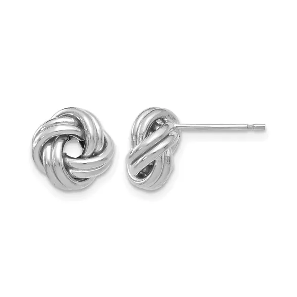 10Kt White Gold Love Knot Post Earrings S&E Jewelers Depew, NY