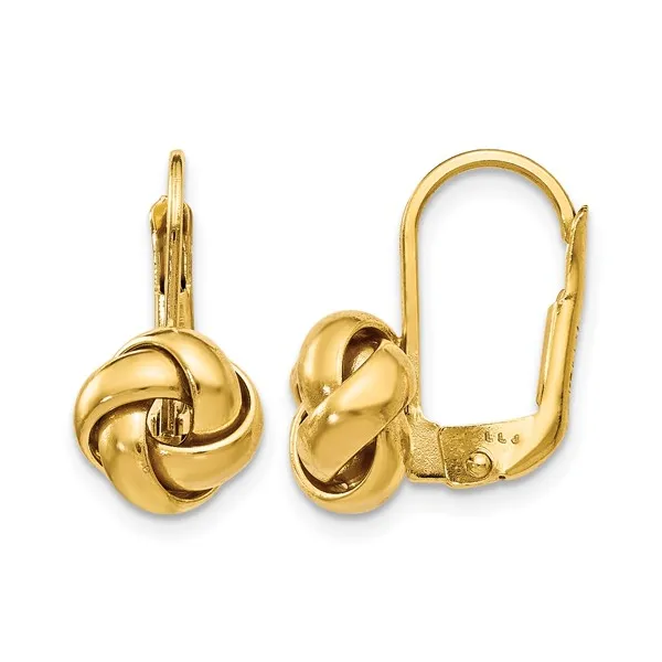 10Kt Yellow Gold Love Knot Leverback Earrings S&E Jewelers Depew, NY