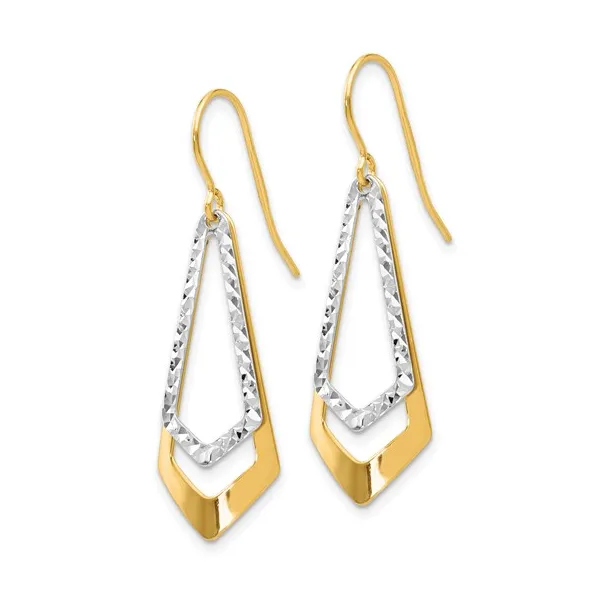 10Kt Tricolor Gold Dangle Earrings Image 2 S&E Jewelers Depew, NY
