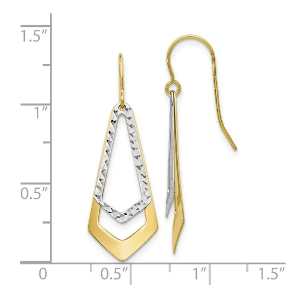 10Kt Tricolor Gold Dangle Earrings Image 3 S&E Jewelers Depew, NY