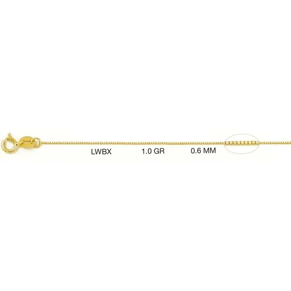 14Kt Gold Box Chain S&E Jewelers Depew, NY