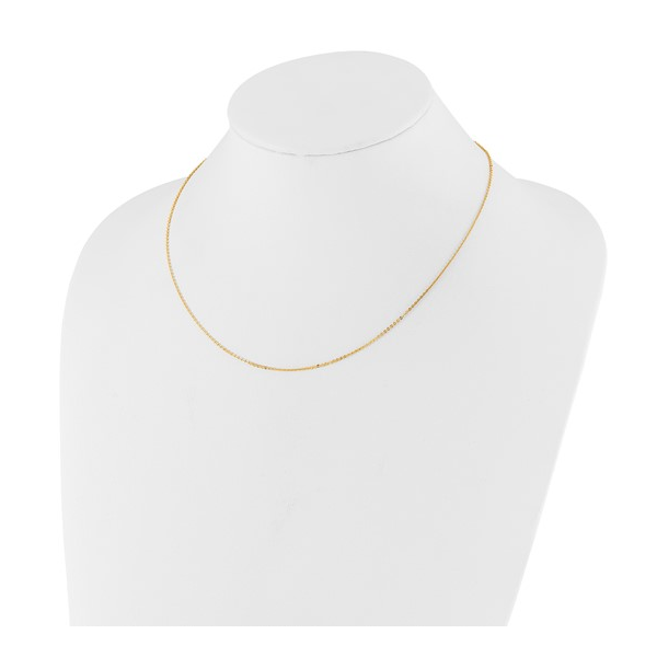 10Kt Yellow Gold Flat Cable 16+2" Adjustable Chain Image 3 S&E Jewelers Depew, NY