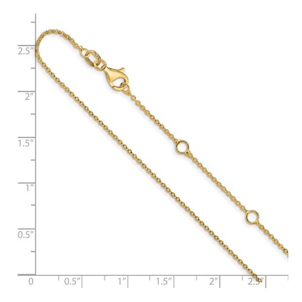 10Kt Yellow Gold Flat Cable 16+2" Adjustable Chain Image 4 S&E Jewelers Depew, NY