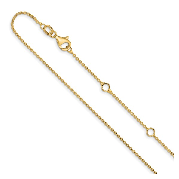 10Kt Yellow Gold Flat Cable 16+2" Adjustable Chain S&E Jewelers Depew, NY