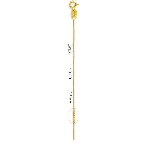 14kt Yellow Gold 16" Box Chain S&E Jewelers Depew, NY