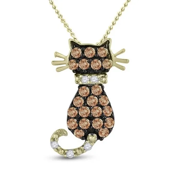 10Kt Yellow Gold Mocha Diamond Cat Charm S&E Jewelers Depew, NY