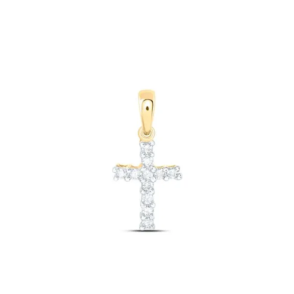 14Kt Yellow Gold Diamond Cross Charm S&E Jewelers Depew, NY